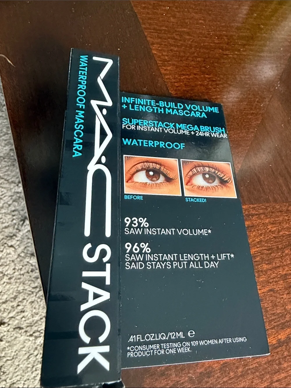 MAC Cosmetics Waterproof Mascara in Black nwt full size .41 fl oz or 12 ml